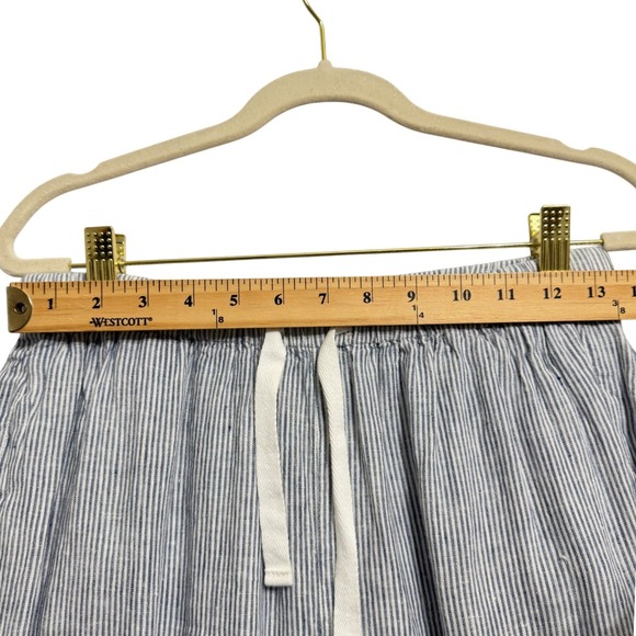 Quince Linen Wide Leg Pants XS Blue White Stripe Drawstring - Picture 4 of 9